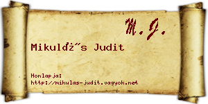 Mikulás Judit névjegykártya